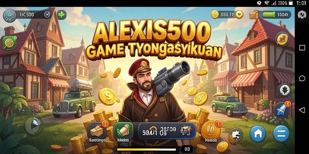 Tampilan menarik dari gameplay ALEXIS500 yang menampilkan manajemen bisnis.