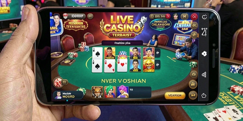 Screenshot gameplay Live Casino IDRRP menampilkan dealer profesional dan permainan langsung.
