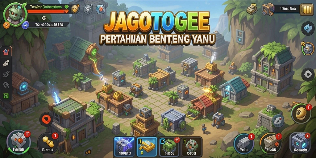 Screenshot JAGOTOGEL yang menunjukkan intensitas permainan Tower Defense.