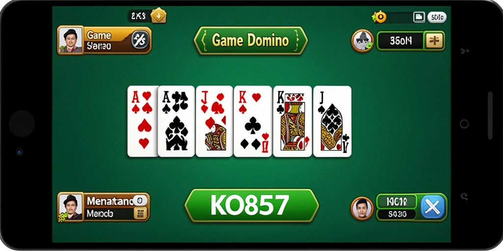 Screenshot KO857 menunjukkan pemain sedang fokus dalam permainan domino.