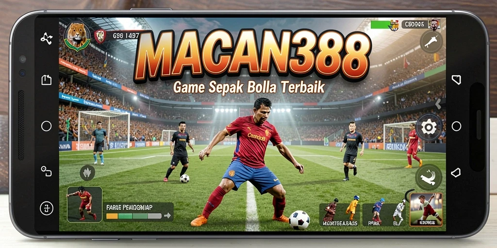 Screenshot gameplay MACAN388 dengan aksi sepak bola yang seru.