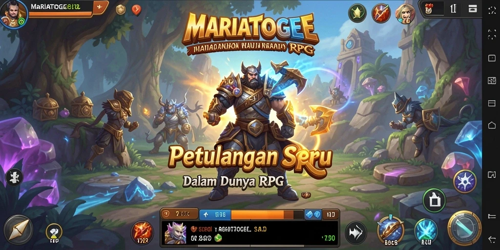 Tangkapan layar dari gameplay MARIATOGEL yang menunjukkan aksi seru dalam RPG.