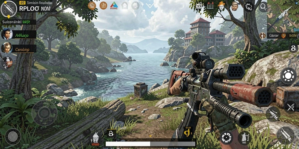 Screenshot gameplay RPLOOT menampilkan simulasi pengelolaan sumber daya yang dinamis.