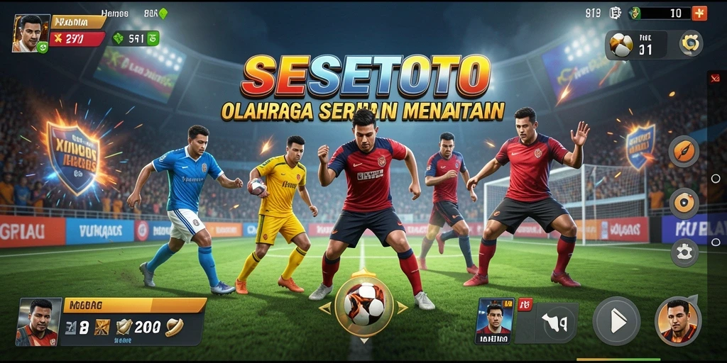 Tampilan gameplay menarik dari SESETOTO dengan aksi olahraga mendebarkan.
