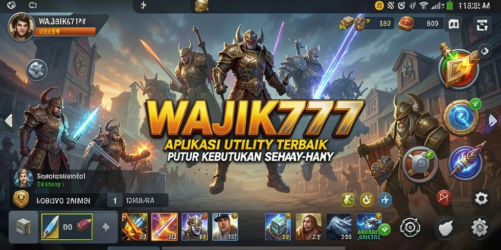 Tampilan utama WAJIK777 dengan fitur-fitur Utility unggulan.